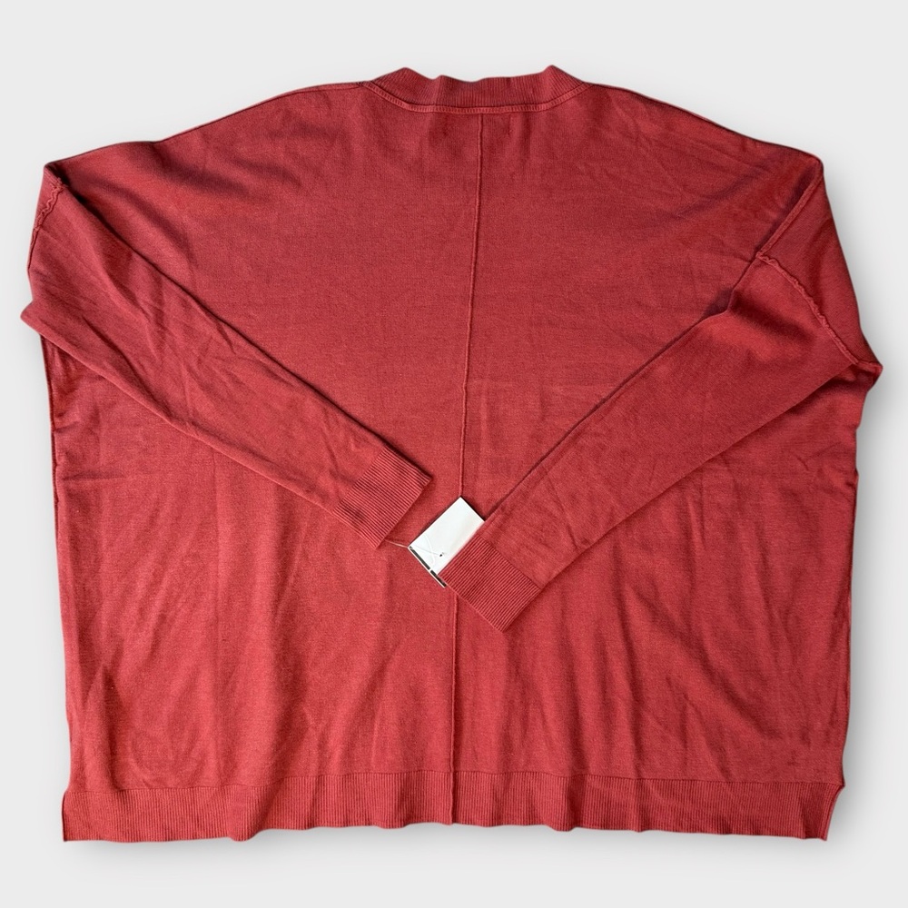 JOLIE NEW BOHO HIPPIE BOHEMIAN CASUAL OVERSIZED SWEATER LARGE RED ORANGE - Picture 2 of 8